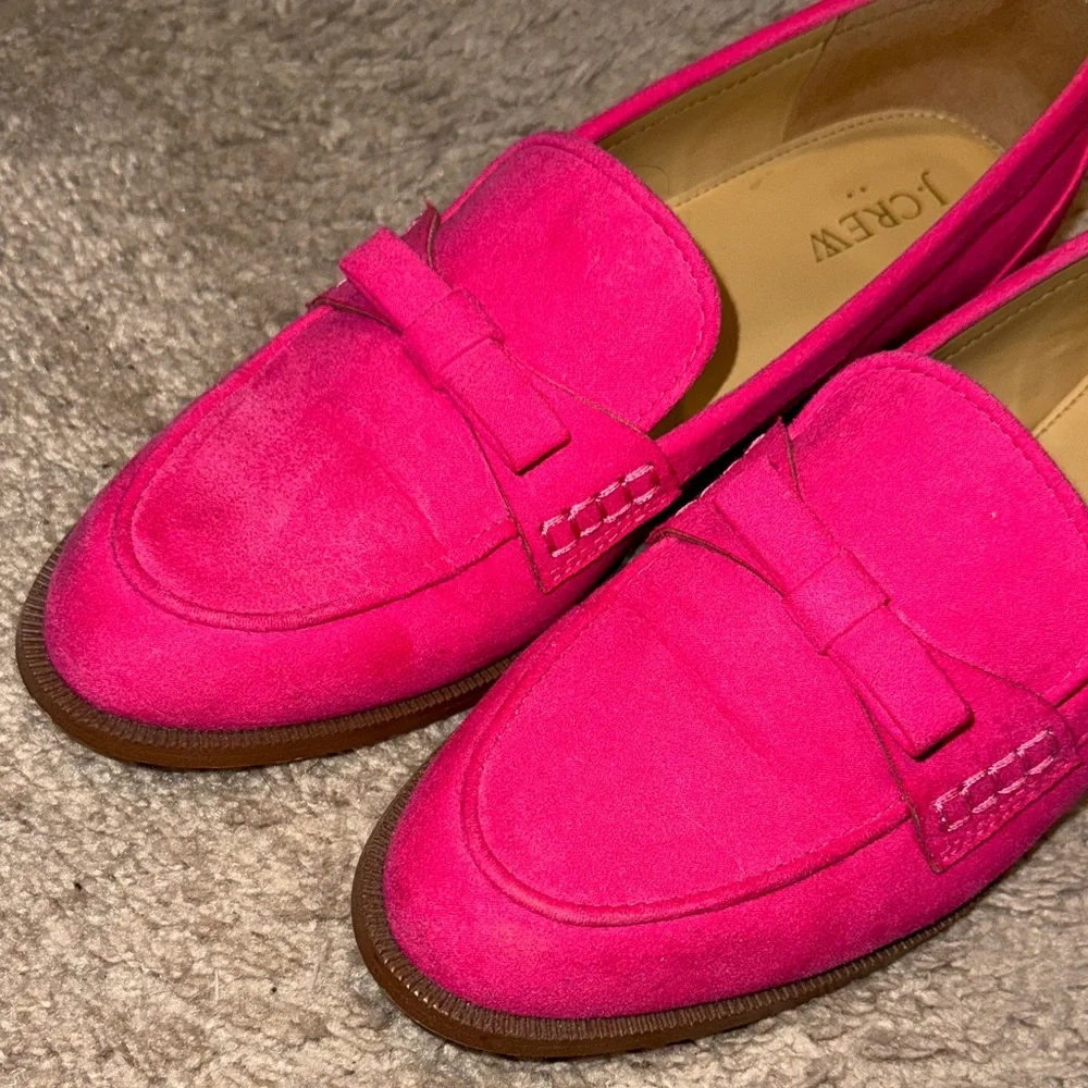 J. Crew Pink Suede Bow Loafers for Women (size 9.5) - Picture 3 of 10